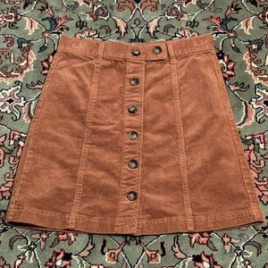 Tan Corduroy Mini Skirt